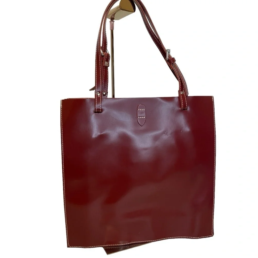 alberta di canio - Wine Leather Shoulder Tote -  Italy (15%)